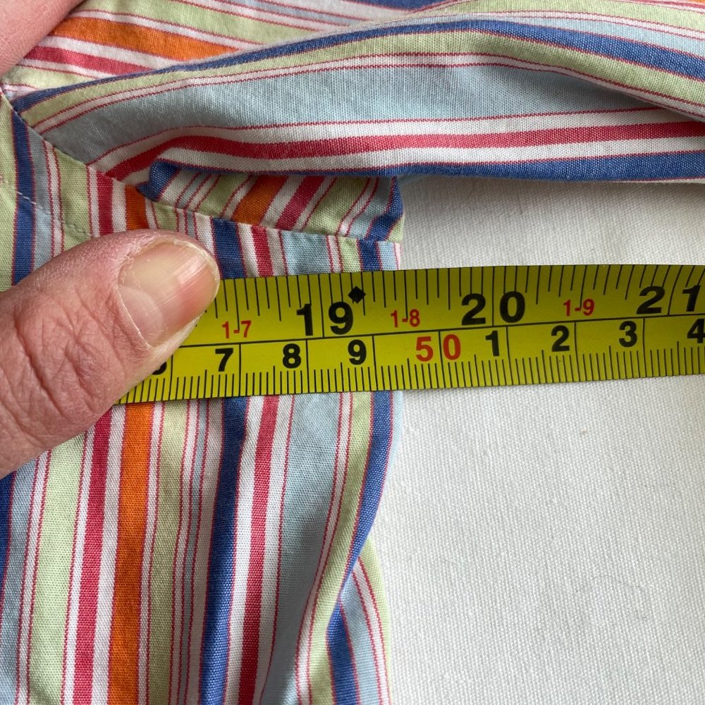 Women's CHAPS Colorful Striped Button Up Shirt size Small - Picture 5 of 8